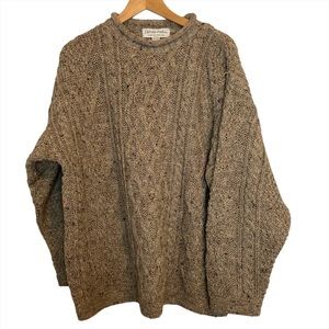 Vintage Patrick Malin 100% Irish Wool Knit Fisherman Sweater